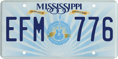 MS license plate EFM776