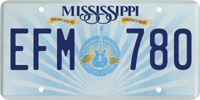 MS license plate EFM780