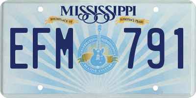 MS license plate EFM791