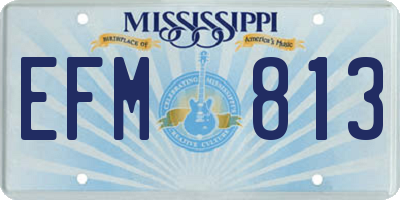 MS license plate EFM813
