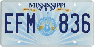 MS license plate EFM836