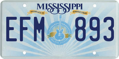 MS license plate EFM893