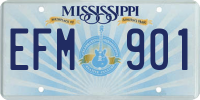 MS license plate EFM901