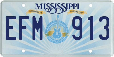 MS license plate EFM913