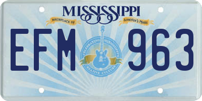 MS license plate EFM963