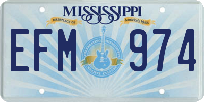 MS license plate EFM974