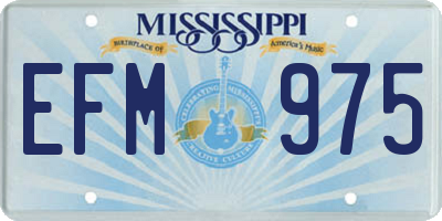 MS license plate EFM975