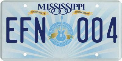 MS license plate EFN004