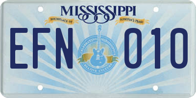 MS license plate EFN010