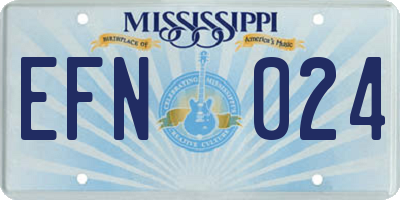 MS license plate EFN024