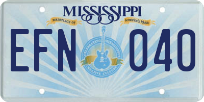 MS license plate EFN040