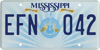 MS license plate EFN042