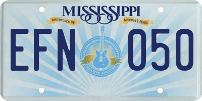 MS license plate EFN050