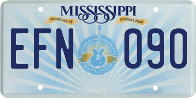 MS license plate EFN090