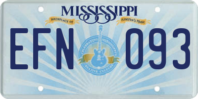 MS license plate EFN093