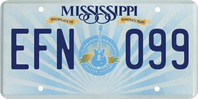 MS license plate EFN099