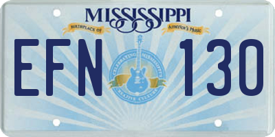 MS license plate EFN130