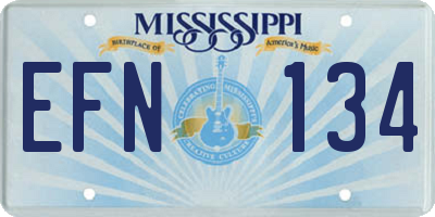 MS license plate EFN134