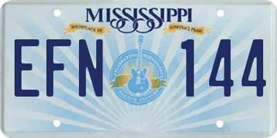MS license plate EFN144