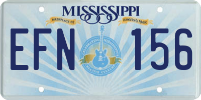 MS license plate EFN156