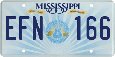 MS license plate EFN166