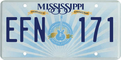 MS license plate EFN171