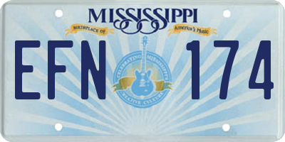 MS license plate EFN174