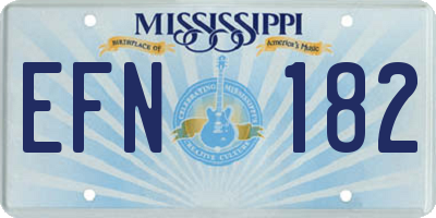 MS license plate EFN182