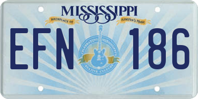 MS license plate EFN186