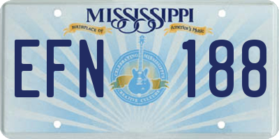 MS license plate EFN188