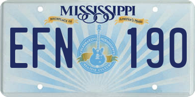 MS license plate EFN190