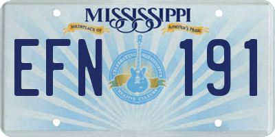 MS license plate EFN191