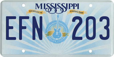 MS license plate EFN203