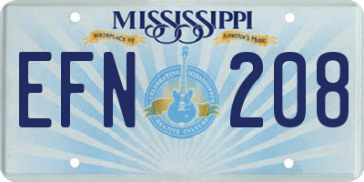MS license plate EFN208