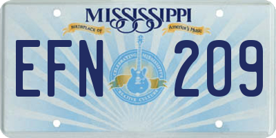 MS license plate EFN209