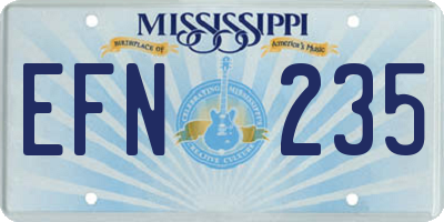 MS license plate EFN235