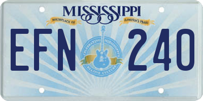 MS license plate EFN240