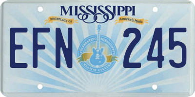 MS license plate EFN245