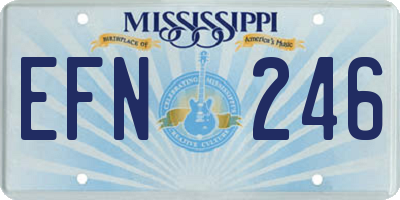 MS license plate EFN246