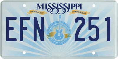 MS license plate EFN251