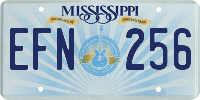 MS license plate EFN256