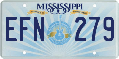 MS license plate EFN279