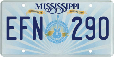 MS license plate EFN290