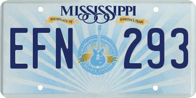 MS license plate EFN293