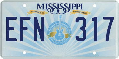 MS license plate EFN317