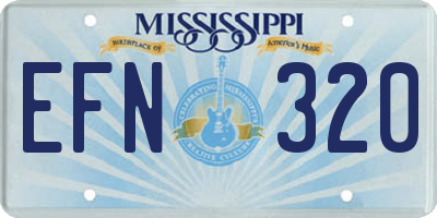 MS license plate EFN320