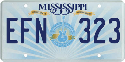 MS license plate EFN323
