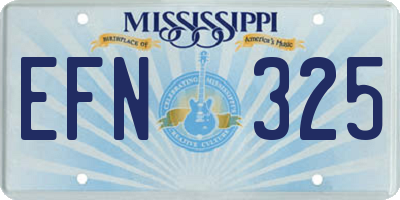 MS license plate EFN325