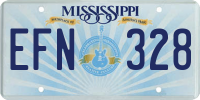 MS license plate EFN328