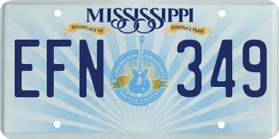 MS license plate EFN349